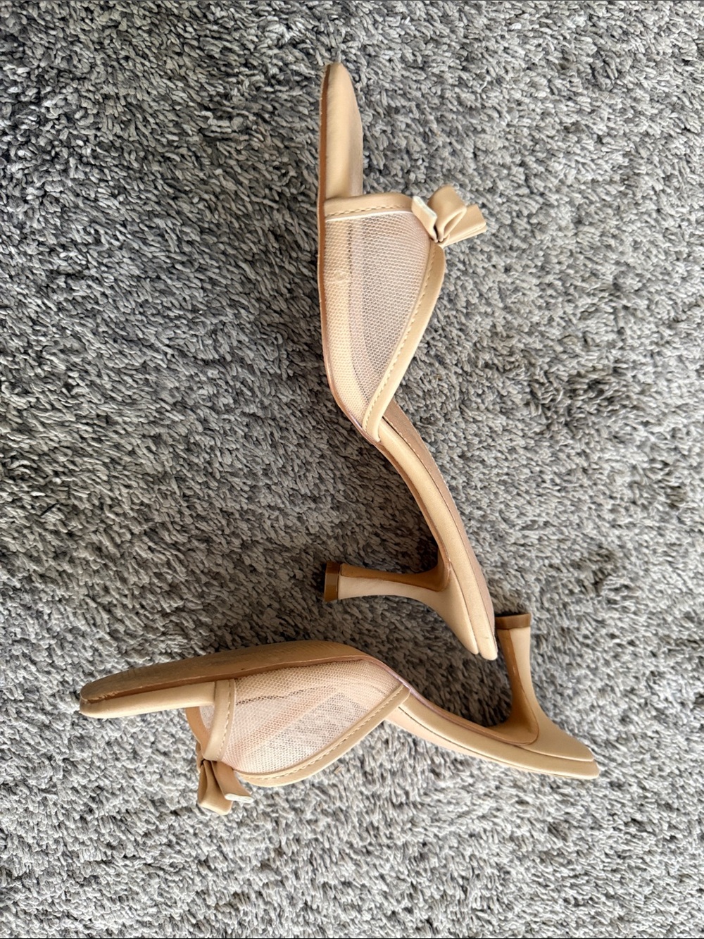 Amazon Cream Bow Square-Toe Slip-On Mules